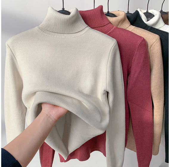 Elegant Super Warm Thick Ladies Turtleneck Sweater