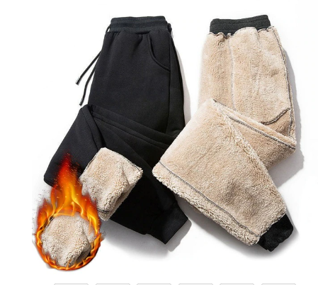 Winter Warm Fur Lined Jogging Trousers