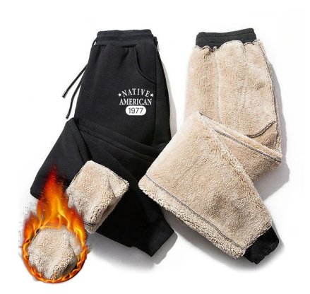 Winter Warm Fur Lined Jogging Trousers