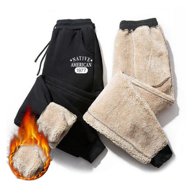 Winter Warm Fur Lined Jogging Trousers