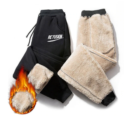 Winter Warm Fur Lined Jogging Trousers