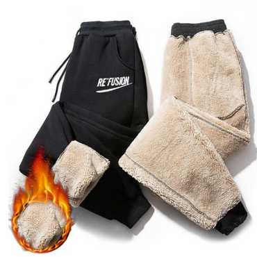 Winter Warm Fur Lined Jogging Trousers