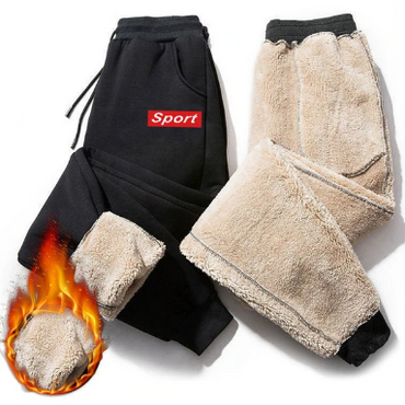 Winter Warm Fur Lined Jogging Trousers