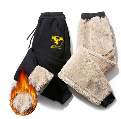 Winter Warm Fur Lined Jogging Trousers