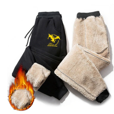 Winter Warm Fur Lined Jogging Trousers