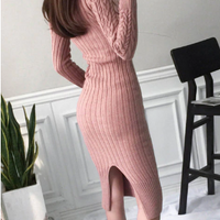 Long Sleeve Vintage Winter Sweater Dress
