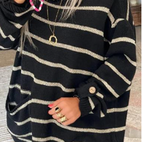 New Winter Striped Knitted Loose Pullover Sweater