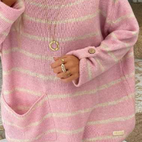 New Winter Striped Knitted Loose Pullover Sweater