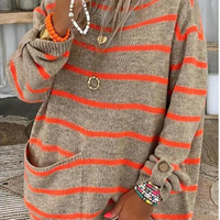 New Winter Striped Knitted Loose Pullover Sweater