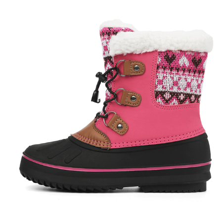 Girls Winter Warm Plush Padded Snow Boots