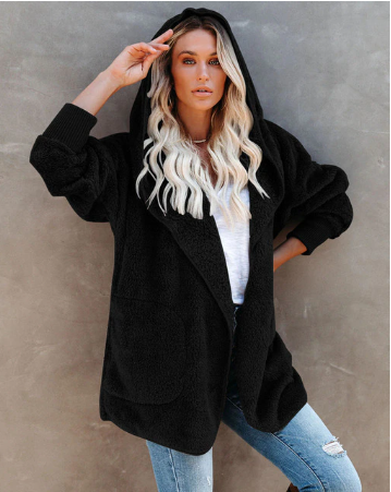 Autumn and Winter Warm Long Sleeved Hoode Cardigan