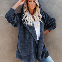 Autumn and Winter Warm Long Sleeved Hoode Cardigan