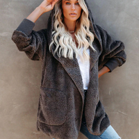 Autumn and Winter Warm Long Sleeved Hoode Cardigan