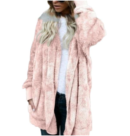 Loose Fit Reversible Plush Midi Coat