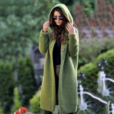 Hooded Cashmere Long Winter Warm Cardigan