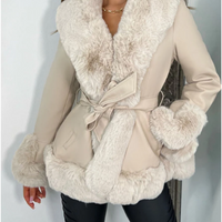 Plush Winter Warm Jacket With Belt