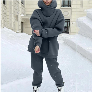 Two Piece Winter Warm Loose Tracksuit