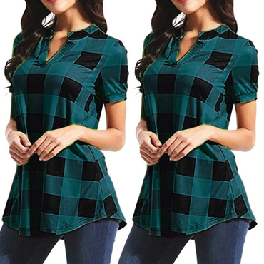 Plaid Print Loose Top