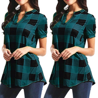 Plaid Print Loose Top