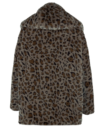 Leopard Print Fleece Hooded Jacket