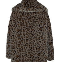 Leopard Print Fleece Hooded Jacket