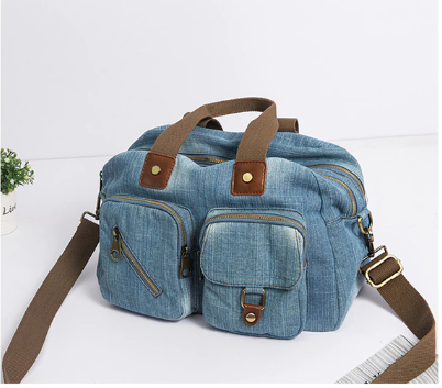 Designer Blue Denim Shoulder Bag