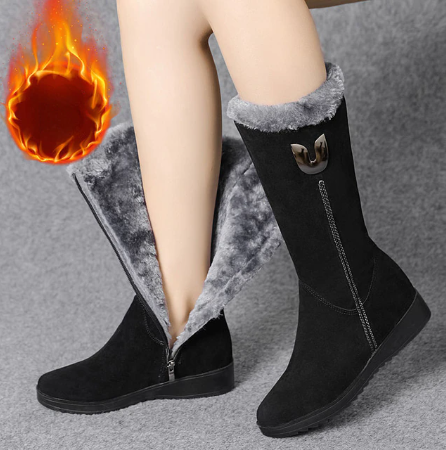 Winter Warm Women's Mid-Calf Wedges