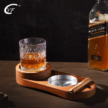 Metal Wood Cigar Ashtray