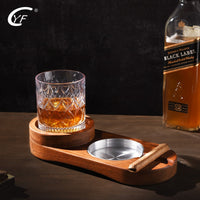 Metal Wood Cigar Ashtray