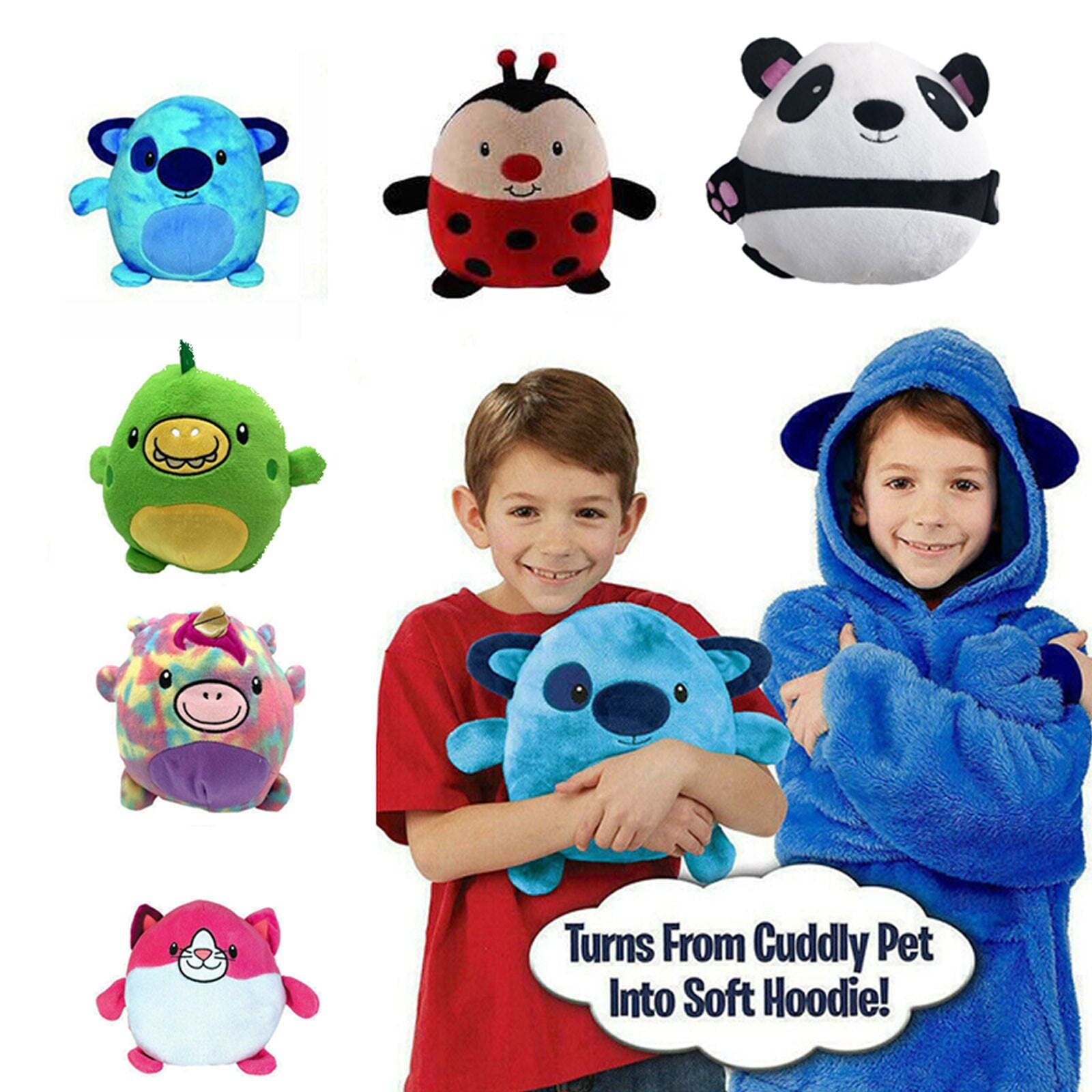 Kids Playful Pets To Soft Hoodie Blanket Wear