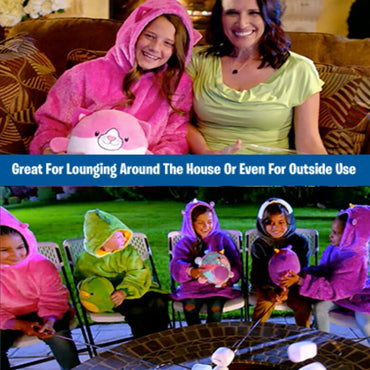 Kids Playful Pets To Soft Hoodie Blanket Wear