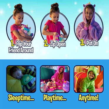 Kids Playful Pets To Soft Hoodie Blanket Wear