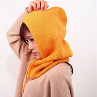 Winter Wool Knitted Scarf Hat Set