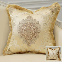 Luxury Gold Embroidery Cushion Covers With Tassels - east2cart.uk