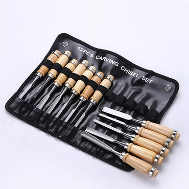 12Pcs/ Wood Carving Hand Chisel Tool Set