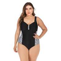 New Leopard/Zebra One Piece Swimsuit Push Up Big Breast Women Patchwork Bathing Suits Swimwear Monokini Plus Size L-5XL - east2cart.uk