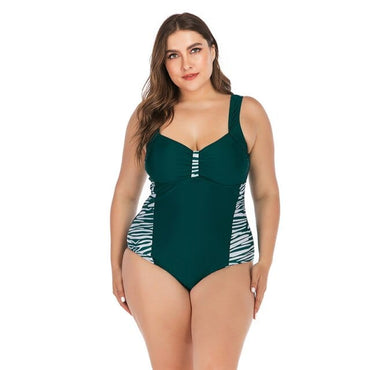 New Leopard/Zebra One Piece Swimsuit Push Up Big Breast Women Patchwork Bathing Suits Swimwear Monokini Plus Size L-5XL - east2cart.uk