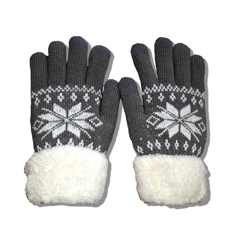 Two Layer Snowflake Winter Gloves