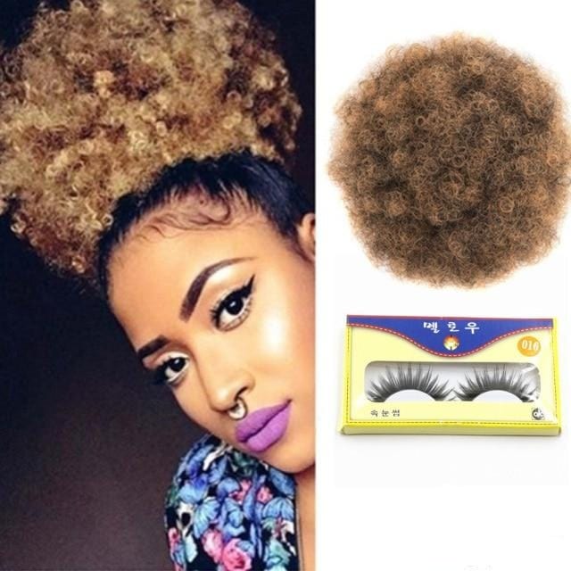 8inch Short Afro Puff Synthetic Hair Bun - east2cart.uk