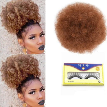 8inch Short Afro Puff Synthetic Hair Bun - east2cart.uk