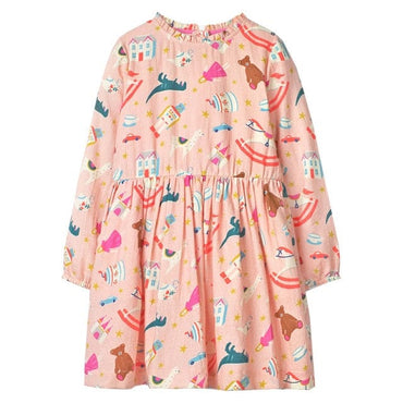 Cloud Rainbow Print Party Dress