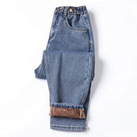 Ladies Winter Thick Denim Jeans