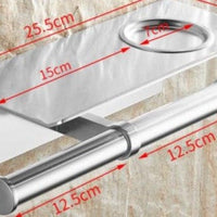 Toilet Paper Holder Black with Shelf Aluminum Bathroom Paper Towel Holder Wall Mounted Metal Roll Paper Holder Ashtray Cover - east2cart.uk