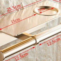 Toilet Paper Holder Black with Shelf Aluminum Bathroom Paper Towel Holder Wall Mounted Metal Roll Paper Holder Ashtray Cover - east2cart.uk