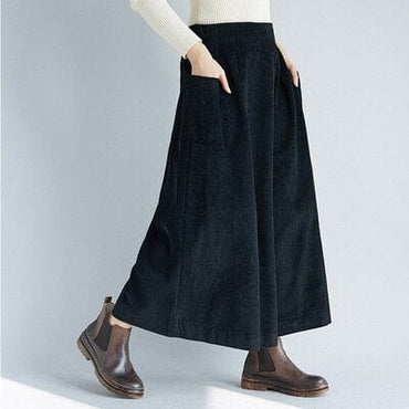 Retro Corduroy Pleated Skirt