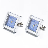 Lepton Functional Watch Cufflinks For Men Square Real Clock Cuff links With Battery Digital Mens Watch Cufflink Relojes gemelos - east2cart.uk