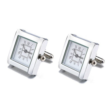 Lepton Functional Watch Cufflinks For Men Square Real Clock Cuff links With Battery Digital Mens Watch Cufflink Relojes gemelos - east2cart.uk