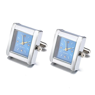 Lepton Functional Watch Cufflinks For Men Square Real Clock Cuff links With Battery Digital Mens Watch Cufflink Relojes gemelos - east2cart.uk