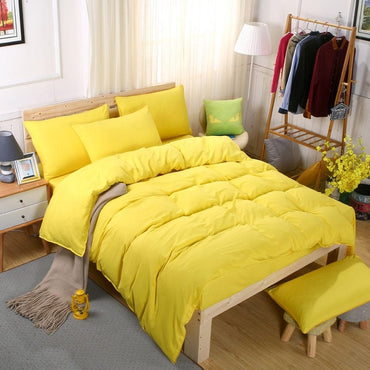 Classic Yellow Duvet Cover With Matching Pillowcase(s) set 3/4PCs - east2cart.uk