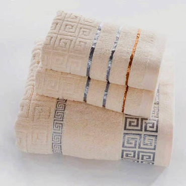 100% Cotton Geometric Pattern Bath Towel For Adults - east2cart.uk